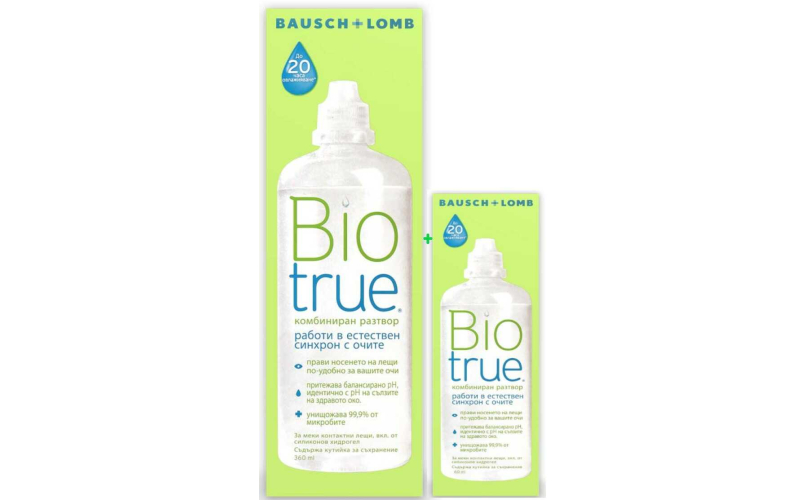 Разтвор за лещи Biotrue 360 ml. + 60 ml.